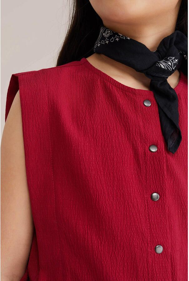 WE Fashion Straight playsuit rood - Foto 2
