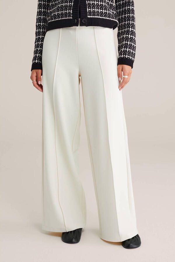 WE Fashion straight regular waist broek ecru