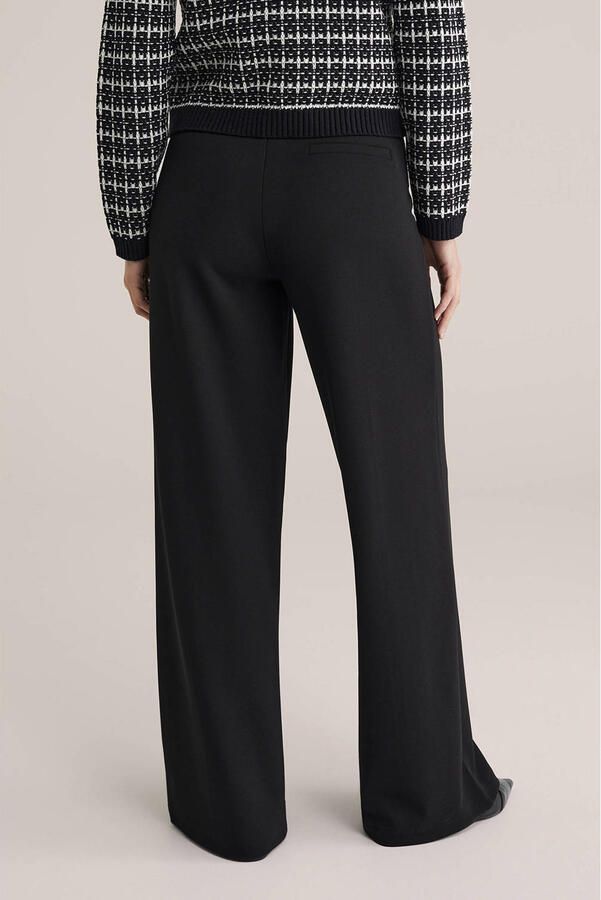 WE Fashion straight regular waist broek zwart