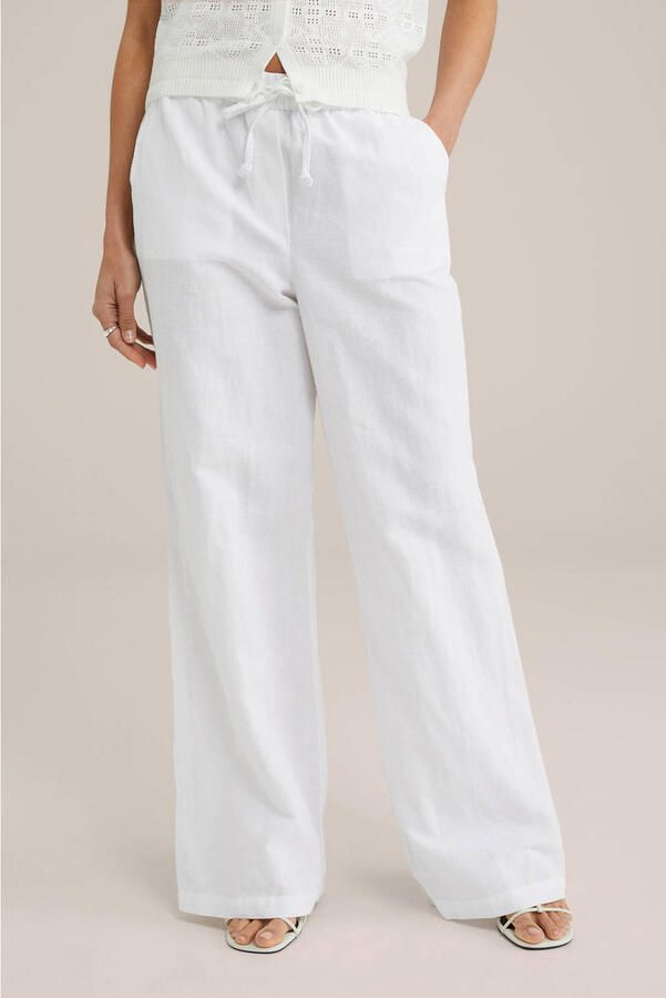 WE Fashion straight regular waist casual broek wit