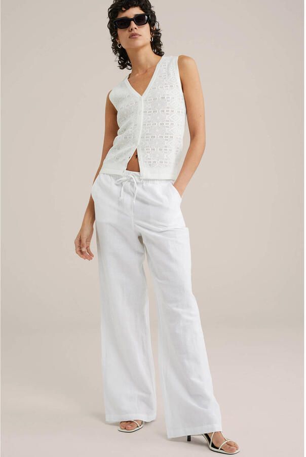 WE Fashion straight regular waist casual broek wit - Foto 3