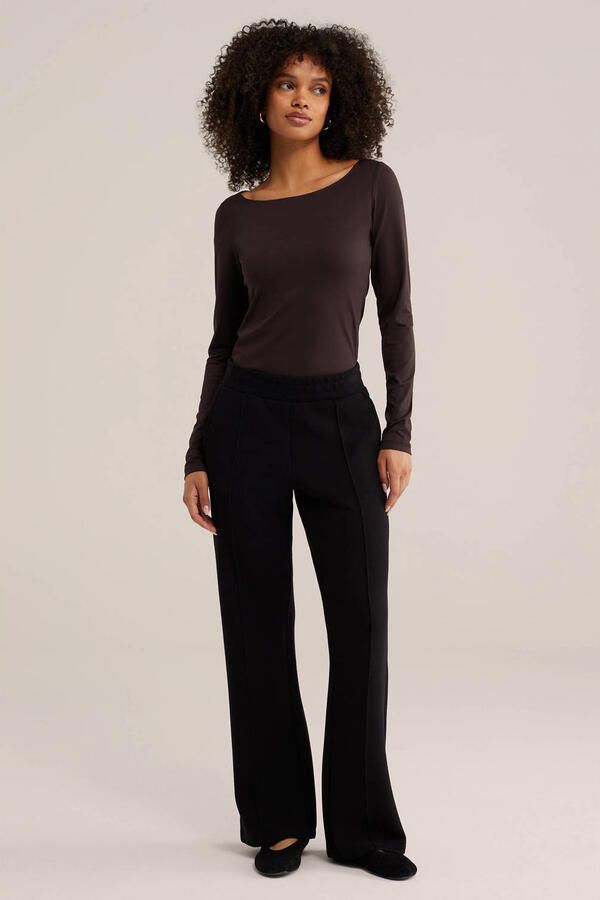 WE Fashion straight regular waist flared broek zwart - Foto 3
