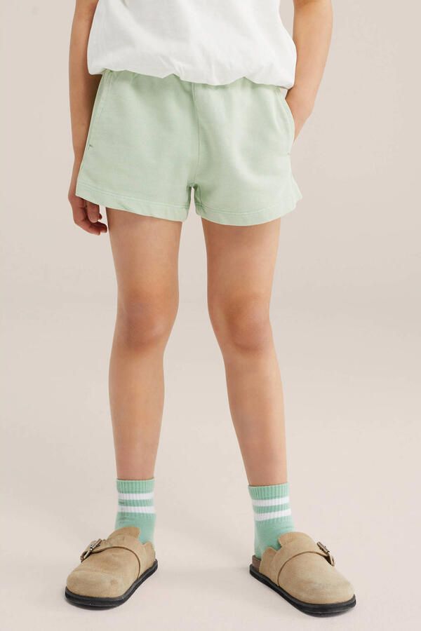 WE Fashion straight sweatshort mintgroen