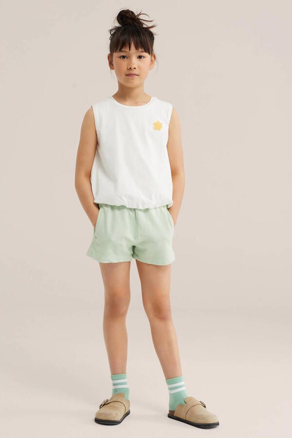 WE Fashion straight sweatshort mintgroen - Foto 2