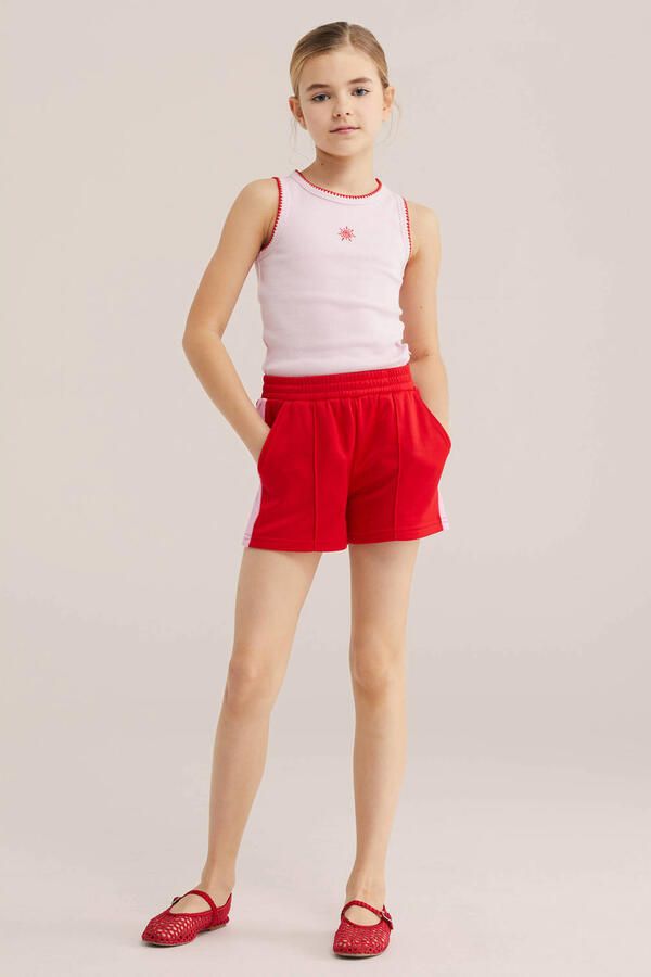 WE Fashion straight sweatshort rood - Foto 3