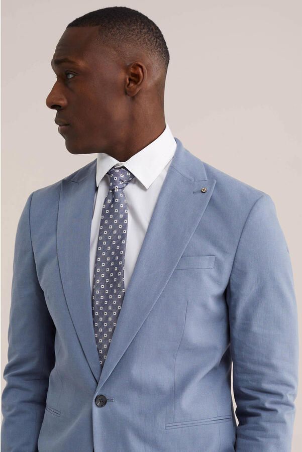 WE Fashion stropdas met all over print blauw