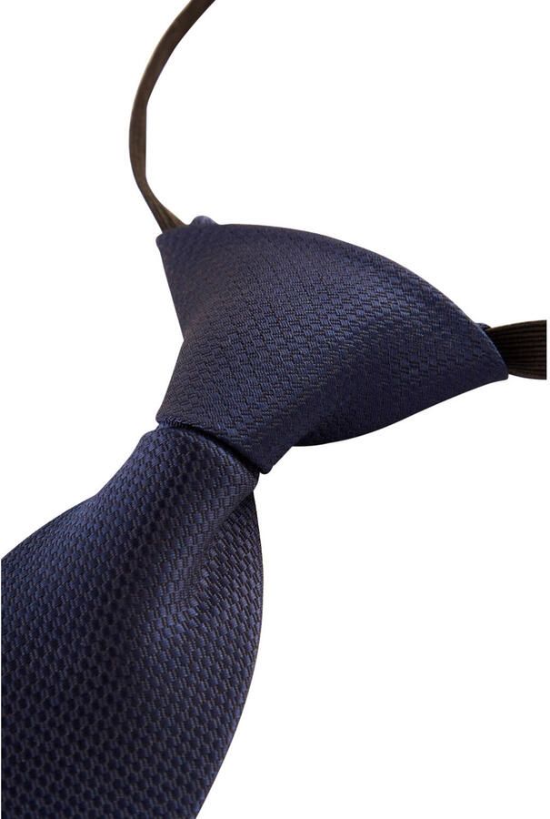 WE Fashion stropdas met textuur donkerblauw Jongens Polyester Effen S