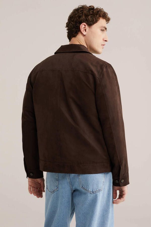 WE Fashion suede jasje donkerbruin - Foto 2