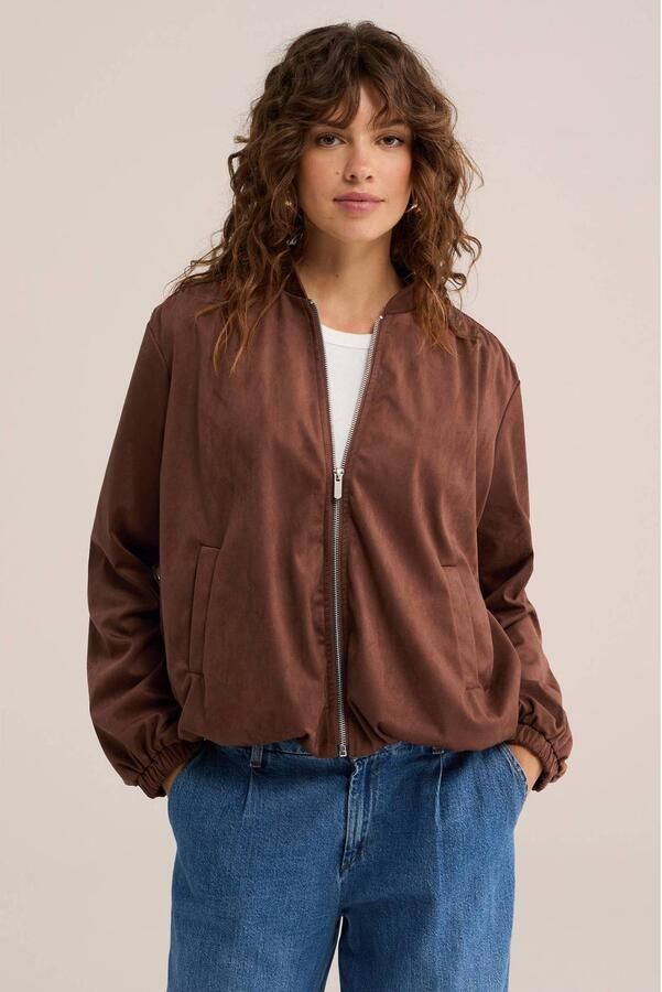 WE Fashion suèdelook bomberjack bruin