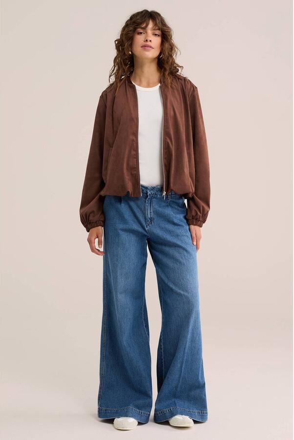 WE Fashion suèdelook bomberjack bruin - Foto 3