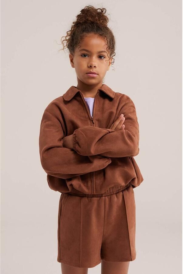 WE Fashion suèdelook bomberjack cognac