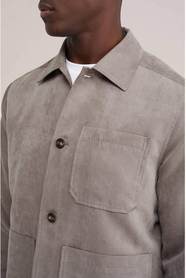 WE Fashion suèdelook regular fit overshirt grasgroen - Foto 2