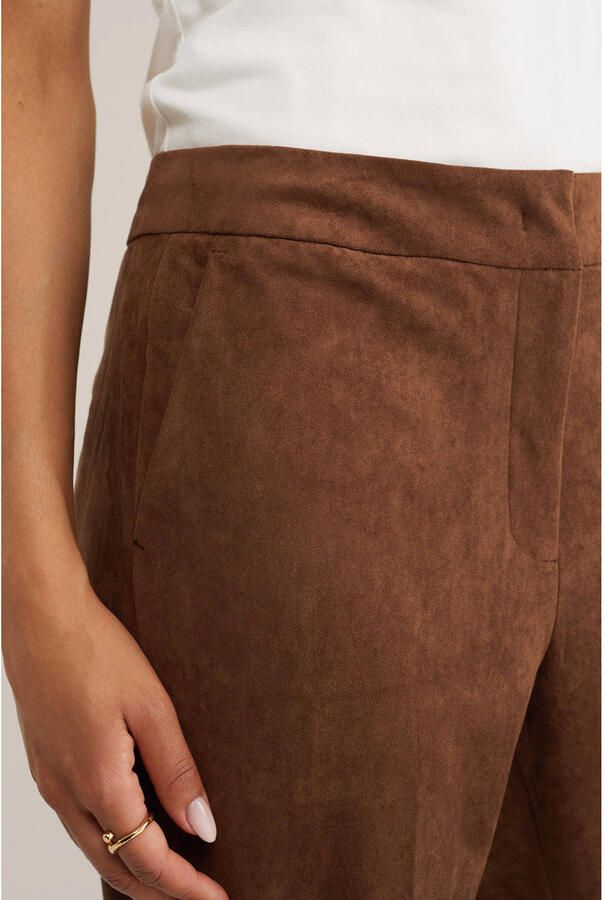 WE Fashion suèdelook straight leg broek bruin - Foto 2