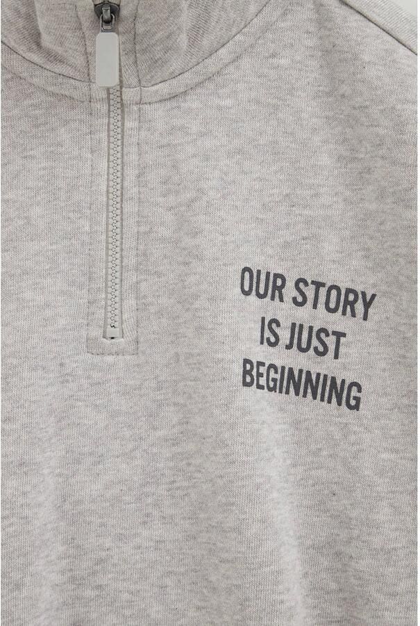 WE Fashion sweat schipperstrui met backprint grijs - Foto 2