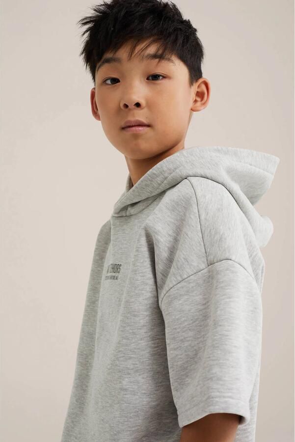 WE Fashion sweat T-shirt met melée lichtgrijs - Foto 2