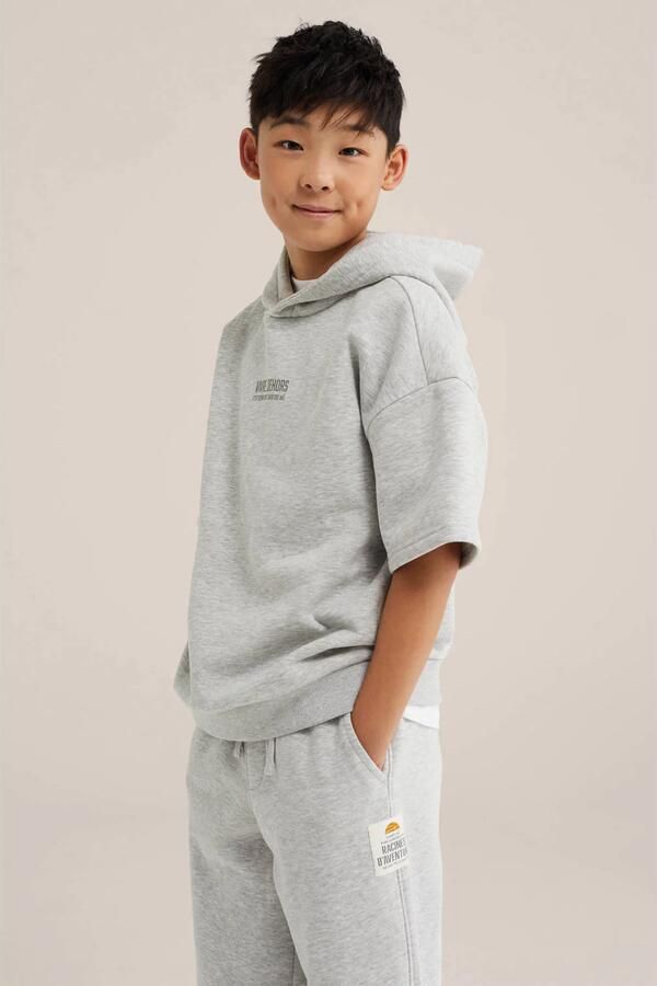 WE Fashion sweat T-shirt met melée lichtgrijs - Foto 3