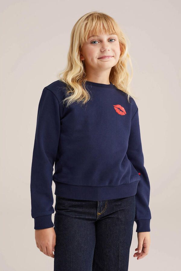 WE Fashion sweater donkerblauw