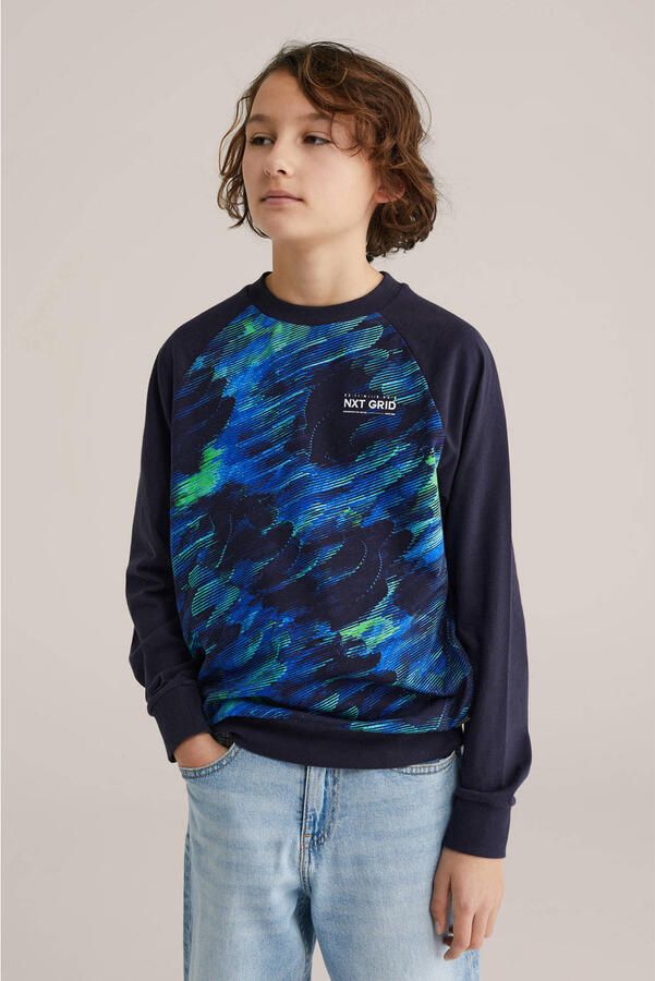 WE Fashion sweater donkerblauw
