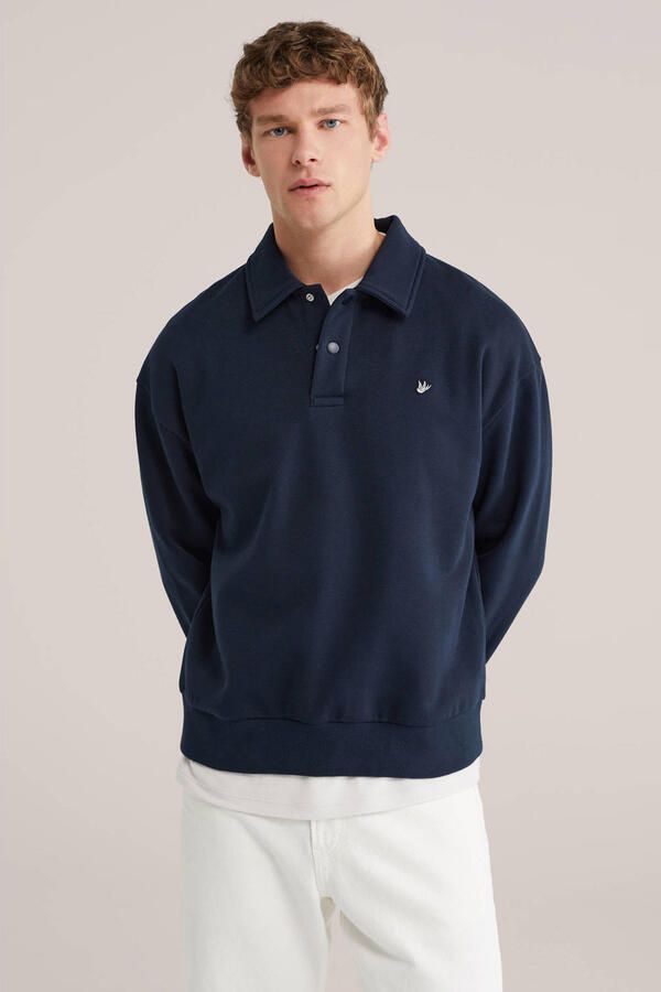 WE Fashion sweater donkerblauw