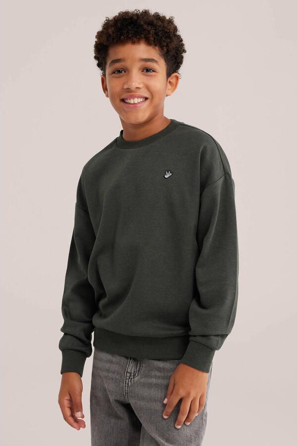 WE Fashion sweater donkergroen