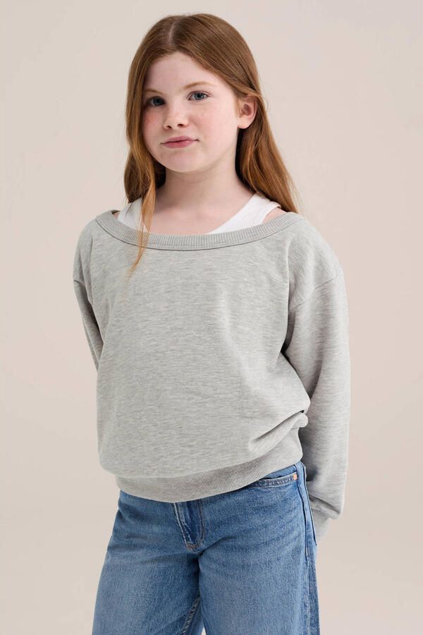 WE Fashion sweater grijs