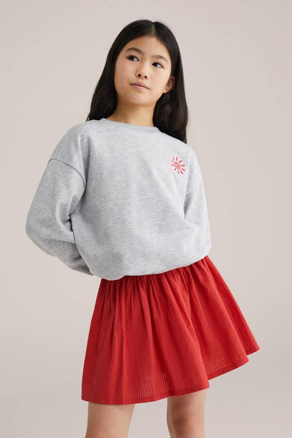 WE Fashion sweater grijs melange