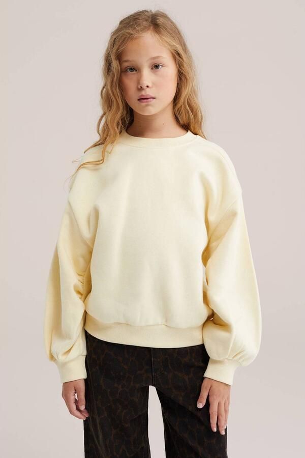 WE Fashion sweater lichtgeel Effen