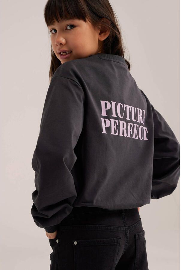WE Fashion sweater met backprint antraciet - Foto 2