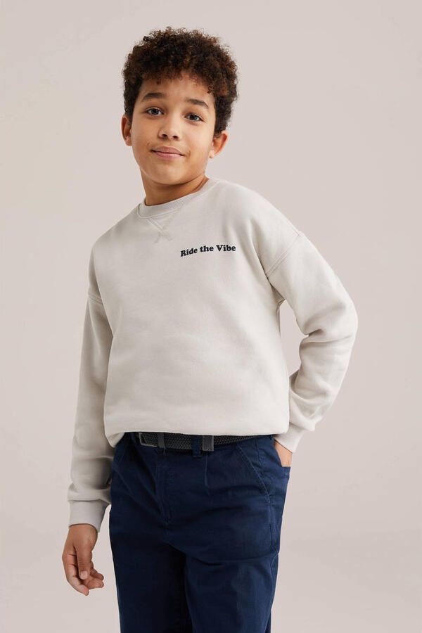 WE Fashion sweater met backprint beige