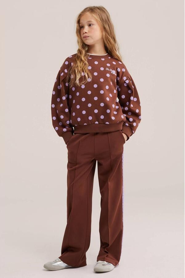 WE Fashion sweater met backprint bruin lila Backprint - Foto 3
