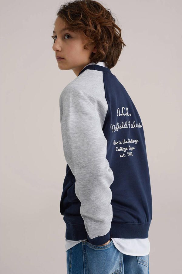 WE Fashion sweater met backprint donkerblauw - Foto 2
