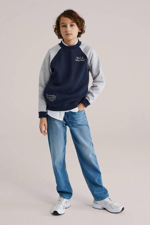 WE Fashion sweater met backprint donkerblauw - Foto 3