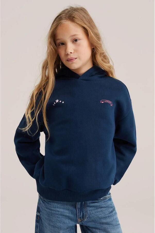 WE Fashion sweater met backprint donkerblauw Backprint