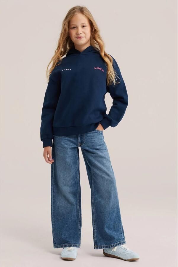 WE Fashion sweater met backprint donkerblauw Backprint - Foto 3