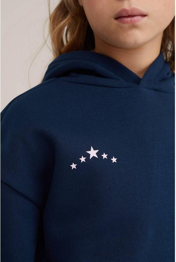 WE Fashion sweater met backprint donkerblauw Backprint - Foto 2