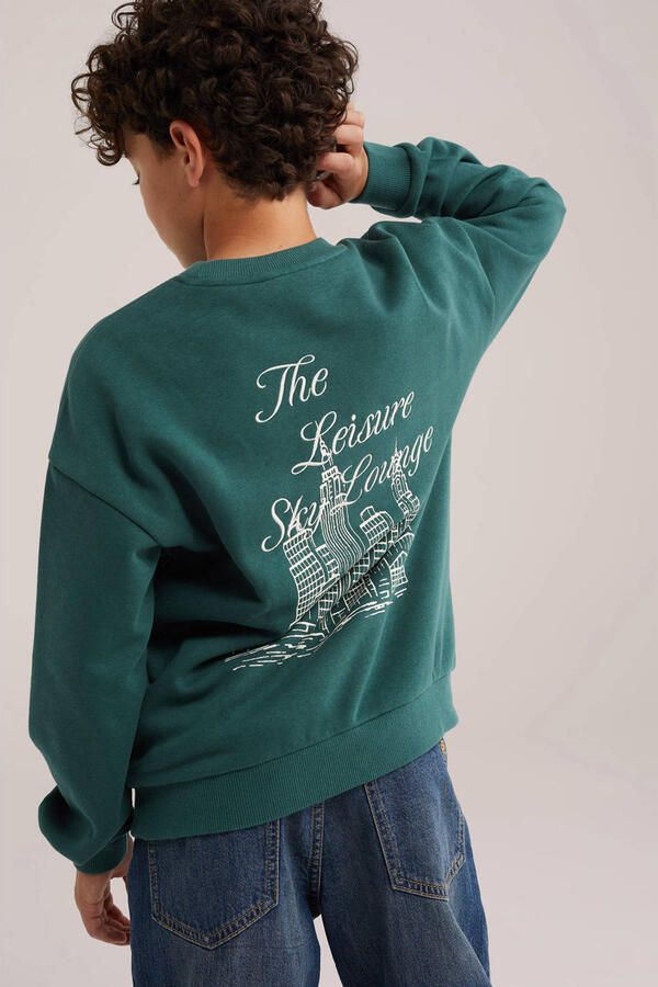 WE Fashion sweater met backprint donkergroen - Foto 3