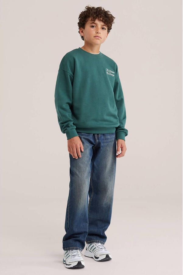 WE Fashion sweater met backprint donkergroen - Foto 2