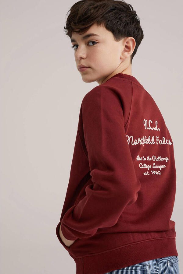 WE Fashion sweater met backprint donkerrood - Foto 2