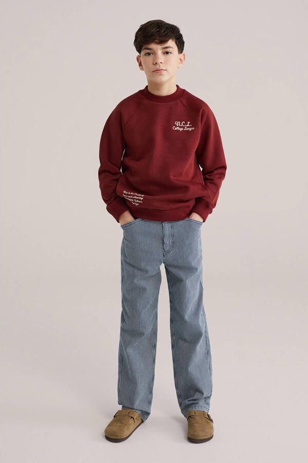 WE Fashion sweater met backprint donkerrood - Foto 3