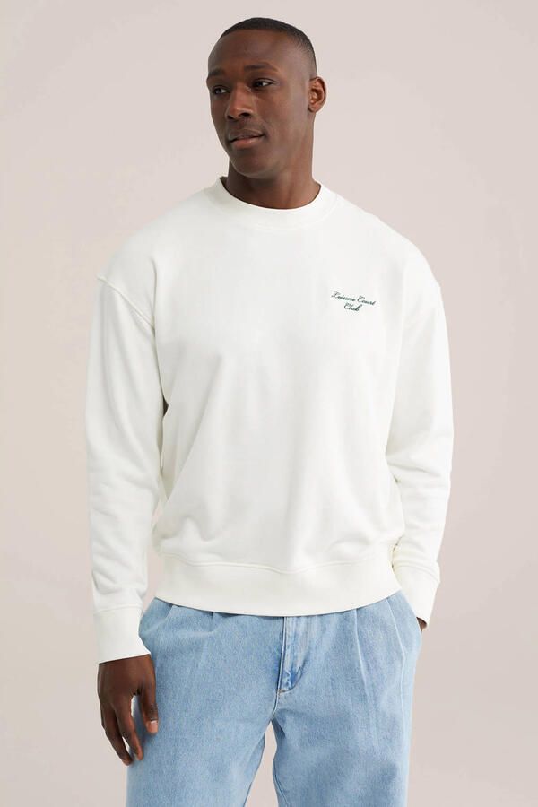 WE Fashion sweater met backprint ecru