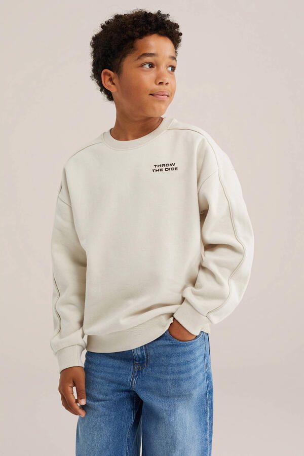 WE Fashion sweater met backprint ecru