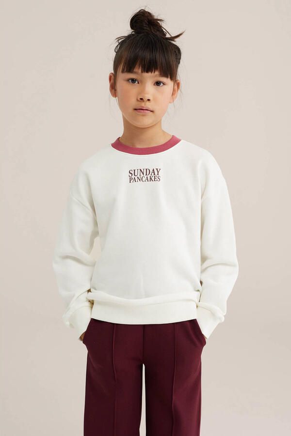 WE Fashion sweater met backprint ecru