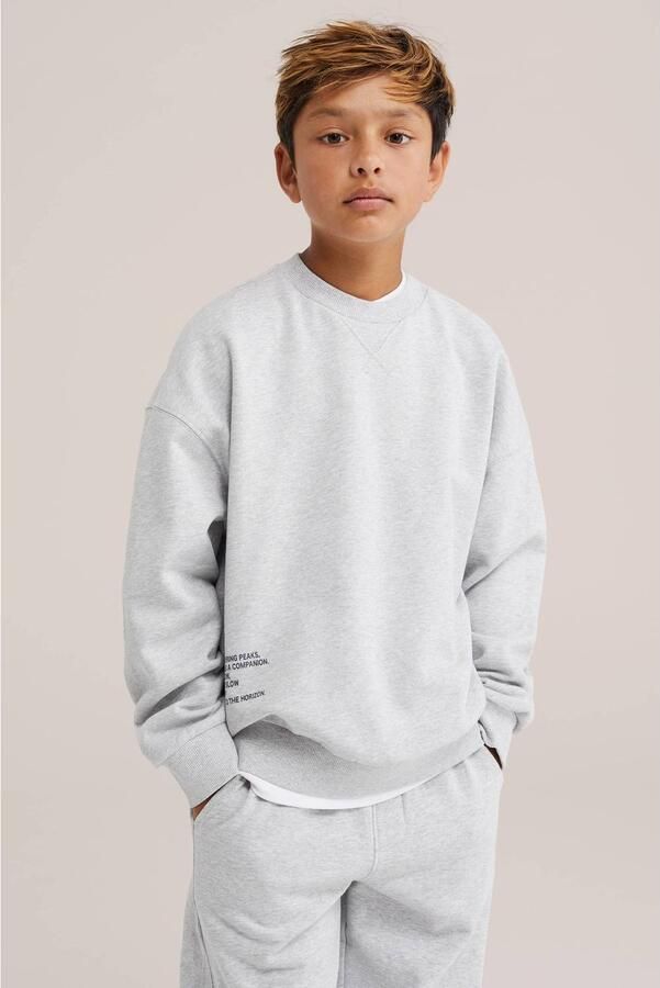 WE Fashion sweater met backprint grijs
