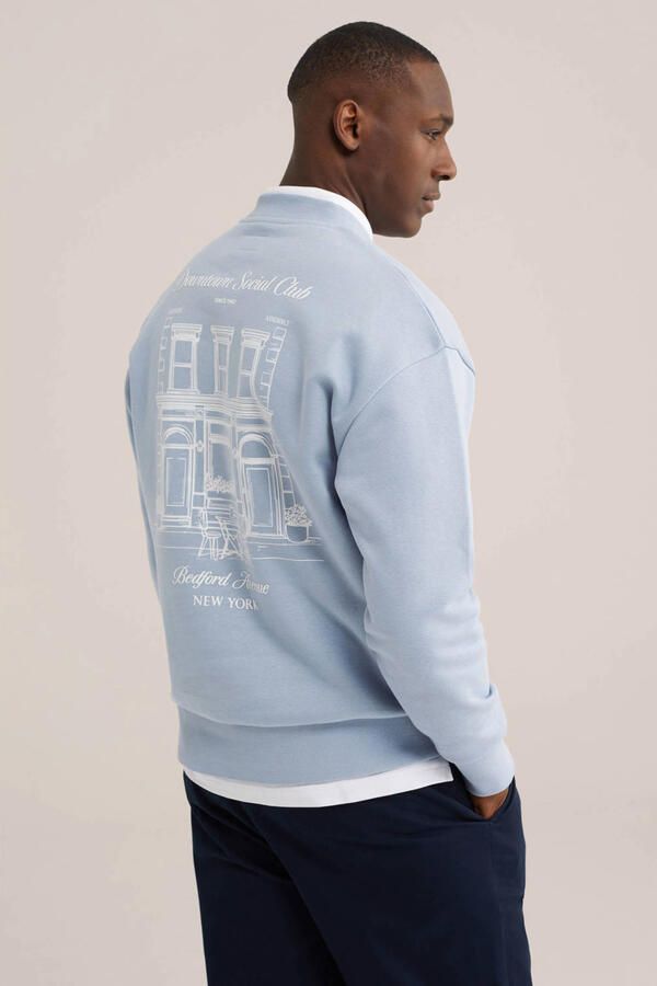 WE Fashion sweater met backprint lichtblauw - Foto 2