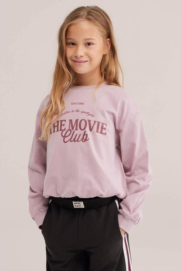 WE Fashion sweater met backprint mauve