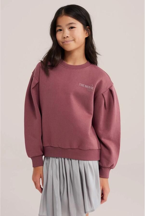 WE Fashion sweater met backprint mauve