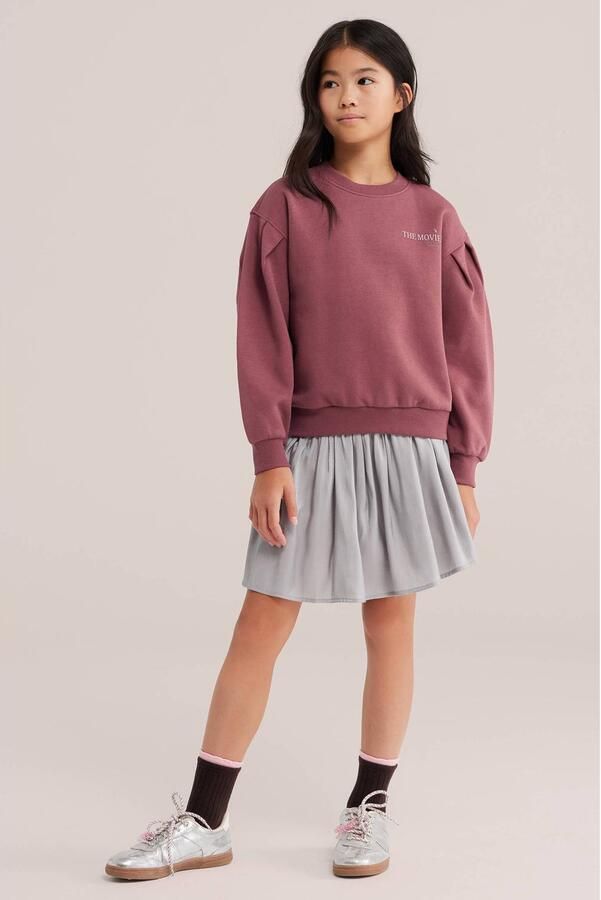 WE Fashion sweater met backprint mauve - Foto 2