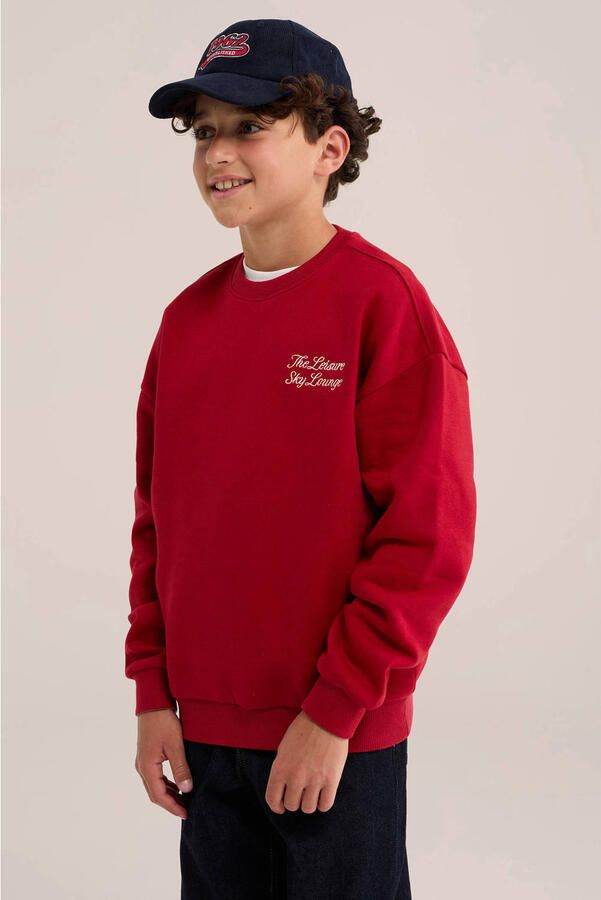 WE Fashion sweater met backprint rood