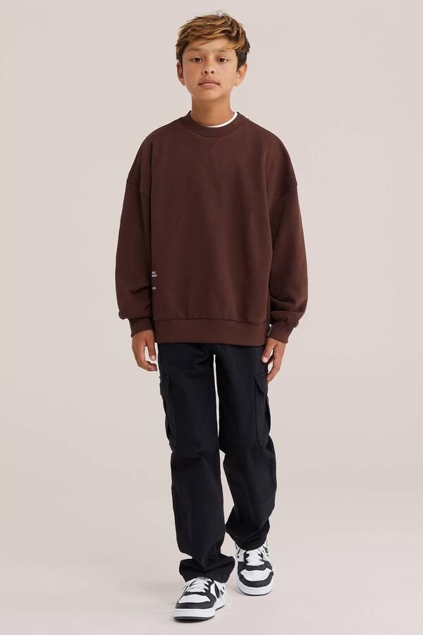 WE Fashion sweater met backprint roodbruin - Foto 3