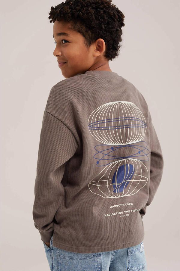 WE Fashion sweater met backprint taupe - Foto 2